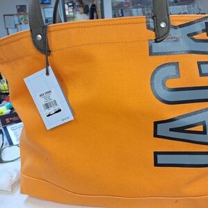NWT. "JACK SPADE" Canvas Tote W/ Leather Handles